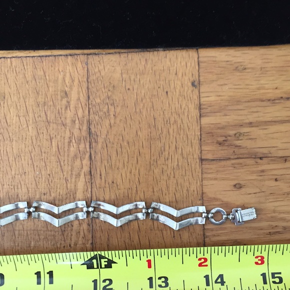 Rare! Incredible 14k Gold and Sterling Chevron Symmetalic Choker - Picture 9 of 10